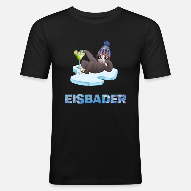 eisbaden winterbader cool icebath kälteresistent - Männer Slim Fit T-Shirt - Schwarz