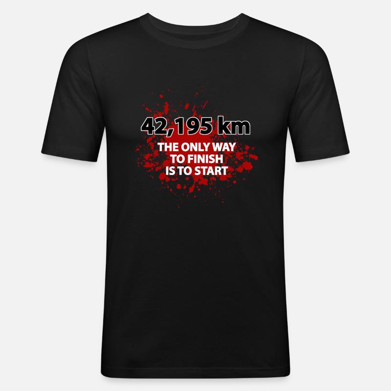 marathonläufer - Männer Slim Fit T-Shirt - Schwarz