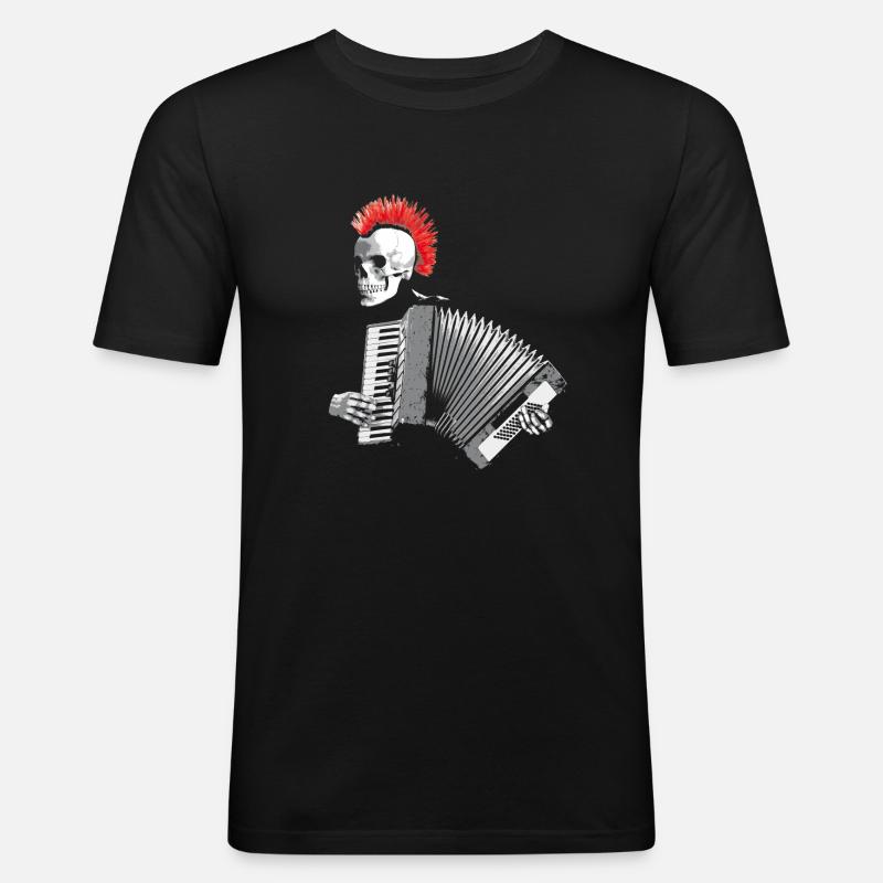 Akkordeon des Todes - Männer Slim Fit T-Shirt - Schwarz