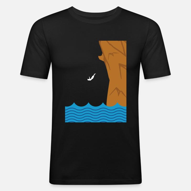Klippenspringer Klippenspringen Geschenkidee - Männer Slim Fit T-Shirt - Schwarz
