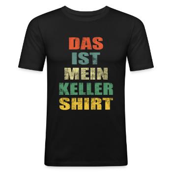 Keller Hobby Heimwerker Männer Geschenk - Männer Slim Fit T-Shirt - Schwarz - Vorne - Nik (191cm)