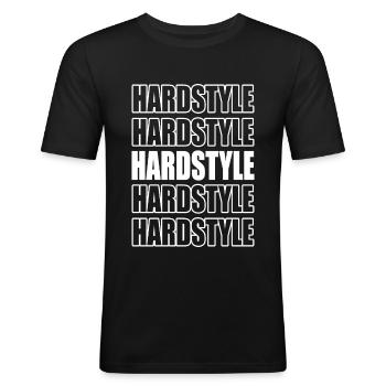 Hardstyle Techno - Männer Slim Fit T-Shirt - Schwarz - Vorne - Nik (191cm)