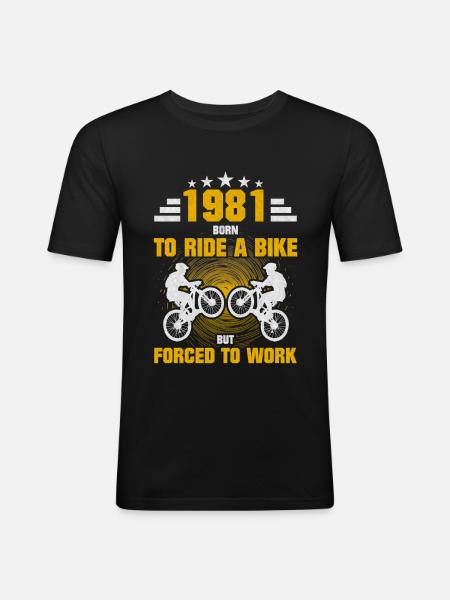 1981 Born Bicycle - Men's Slim Fit T-Shirt - black