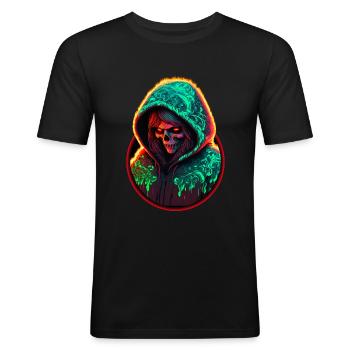 Bloodheavy Neon Acid Matryoshka Demon - Men's Slim Fit T-Shirt - black - Front - Nik (191cm)
