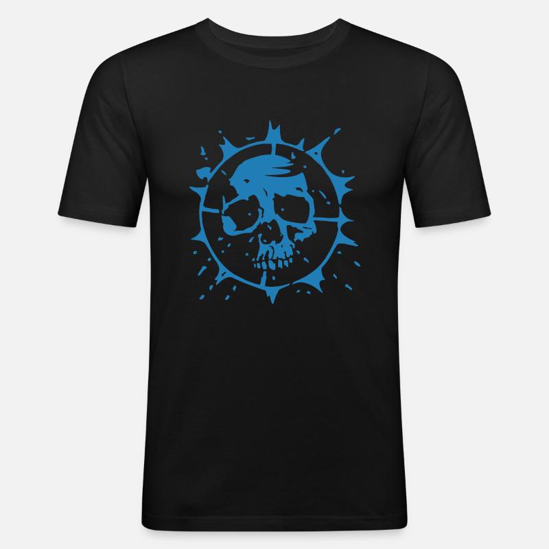 TARGET DOEL SKULL - Männer Slim Fit T-Shirt - Schwarz