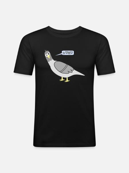 City pigeons GURU - Men's Slim Fit T-Shirt - black