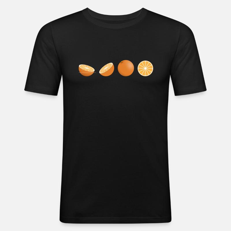 Die Orangen - Männer Slim Fit T-Shirt - Schwarz
