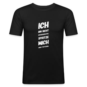 Lustiges Diabetiker Diabetes T-Shirt - Männer Slim Fit T-Shirt - Schwarz - Vorne - Nik (191cm)