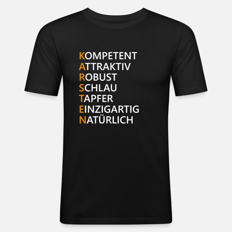 Karsten Name Geschenk - Männer Slim Fit T-Shirt - Schwarz