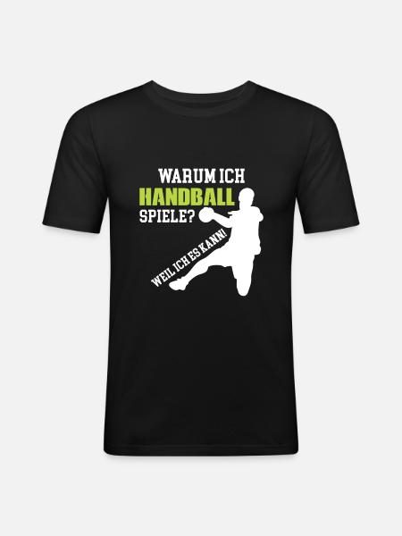 Handballer - Männer Slim Fit T-Shirt - Schwarz