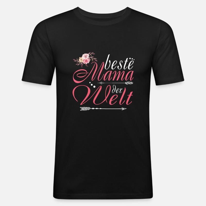 Beste Mama der Welt - Männer Slim Fit T-Shirt - Schwarz