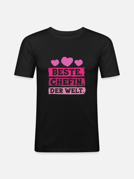 Beste Chefin der Welt - Männer Slim Fit T-Shirt - Schwarz