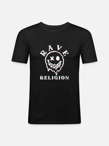 Raver religion - Men's Slim Fit T-Shirt - black
