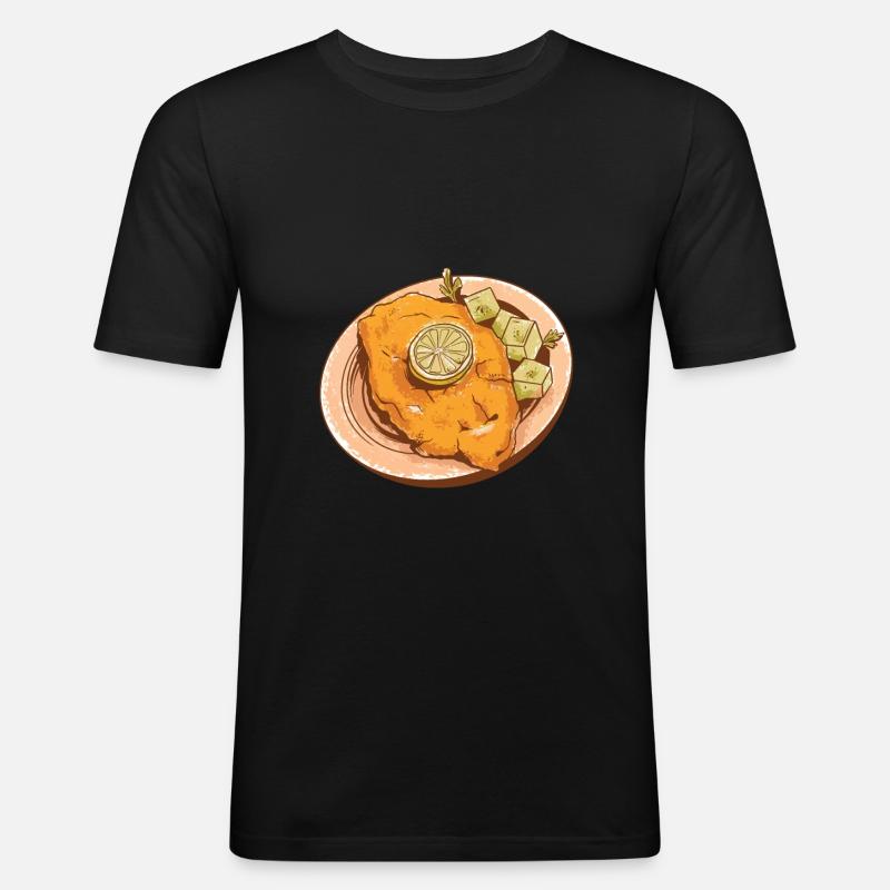 Wiener Schnitzel - Männer Slim Fit T-Shirt - Schwarz