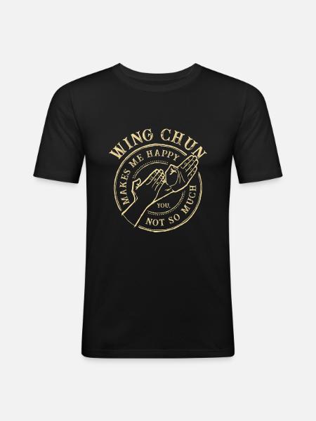 Wing Chun saying funny - Men's Slim Fit T-Shirt - black