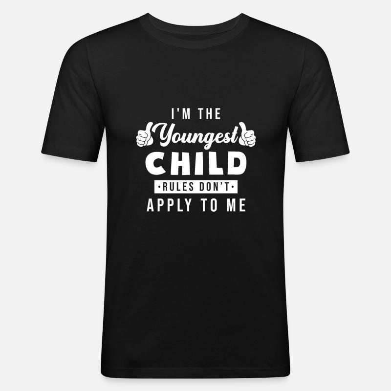 Jüngstes Kind - Männer Slim Fit T-Shirt - Schwarz