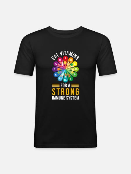 Healthy Eating Vitamins - Men's Slim Fit T-Shirt - black