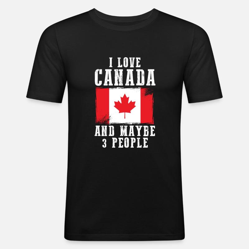 Drapeau du Canada Drapeau - T-shirt près du corps Homme - noir