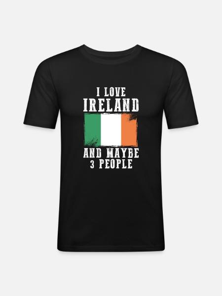 Irland flag Irske irske morsomme ordtak - Slim Fit T-skjorte for menn - svart