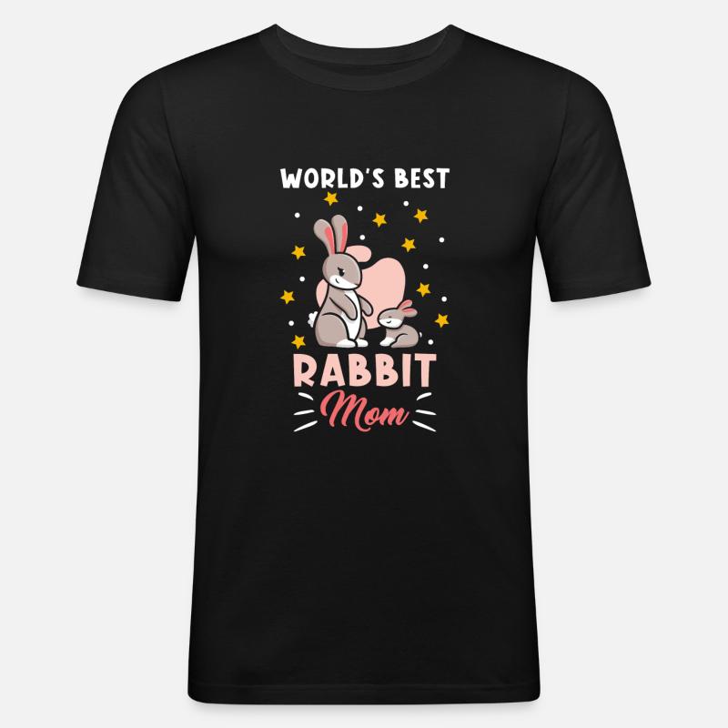 Hasen Mama - Männer Slim Fit T-Shirt - Schwarz