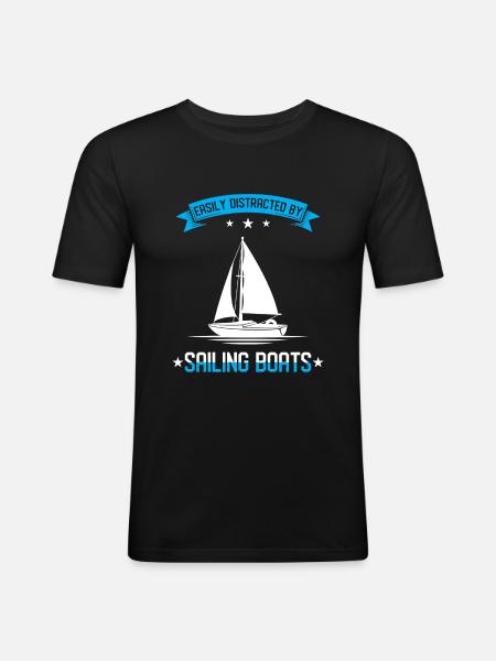 Sailing Sailor Gift - Men's Slim Fit T-Shirt - black