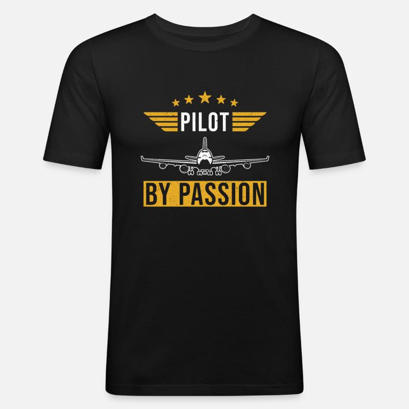 Pilot Spruch Geschenk Piloten - Männer Slim Fit T-Shirt - Schwarz