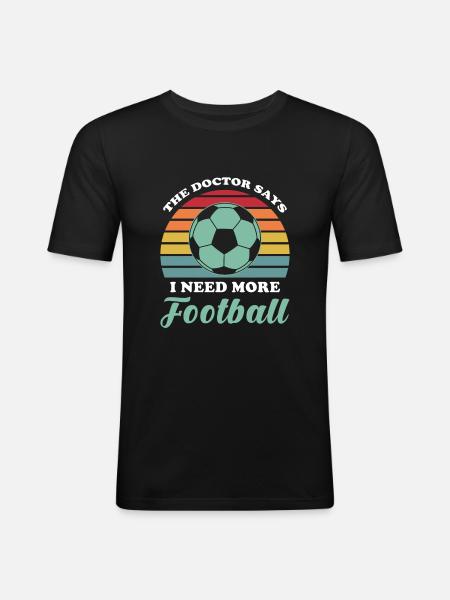 Fußball - Männer Slim Fit T-Shirt - Schwarz