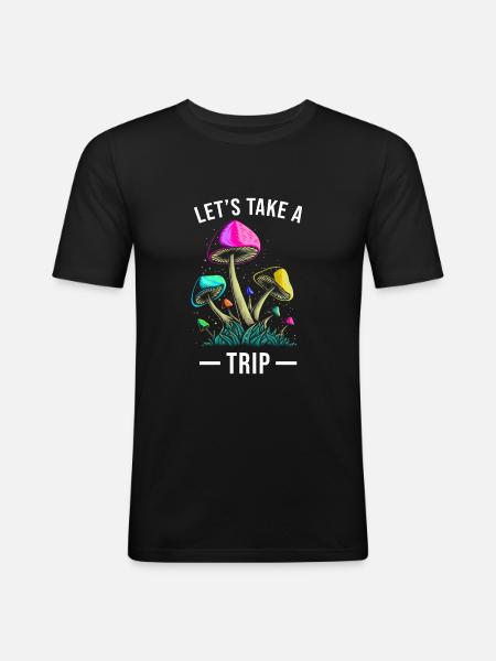 Mushroom Trip Magic Mushrooms - Men's Slim Fit T-Shirt - black