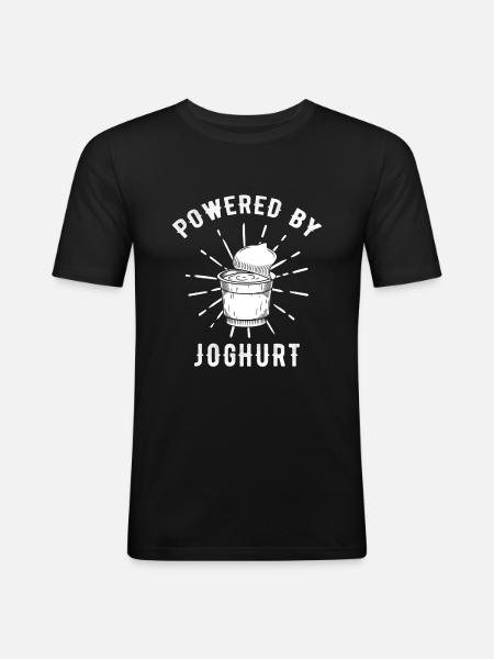 Yogurt saying funny - Men's Slim Fit T-Shirt - black