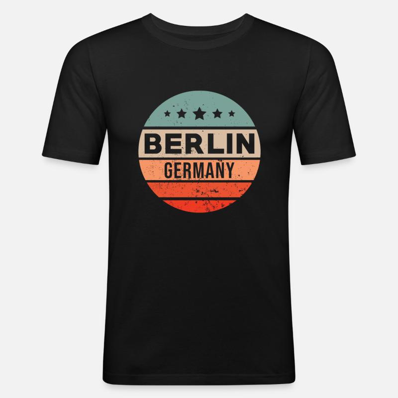 Berlin - Männer Slim Fit T-Shirt - Schwarz