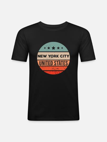 New York NY - Men's Slim Fit T-Shirt - black