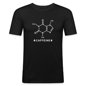 Caféine - T-shirt près du corps Homme - noir - Devant - Nik (191cm)