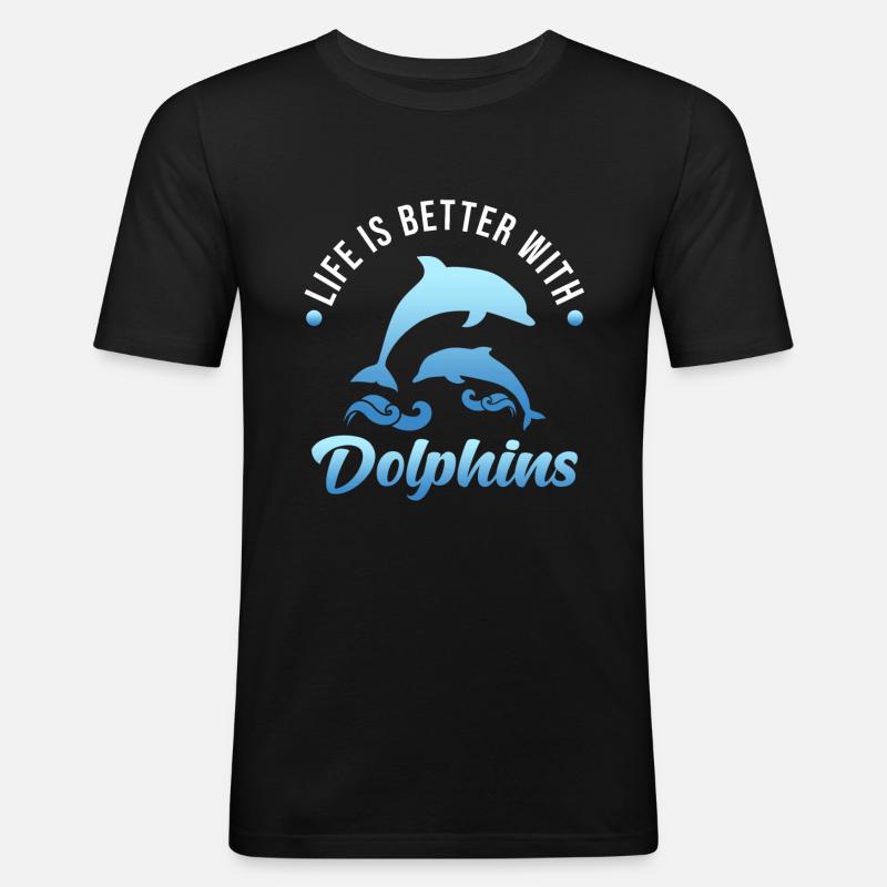Delfin - Männer Slim Fit T-Shirt - Schwarz