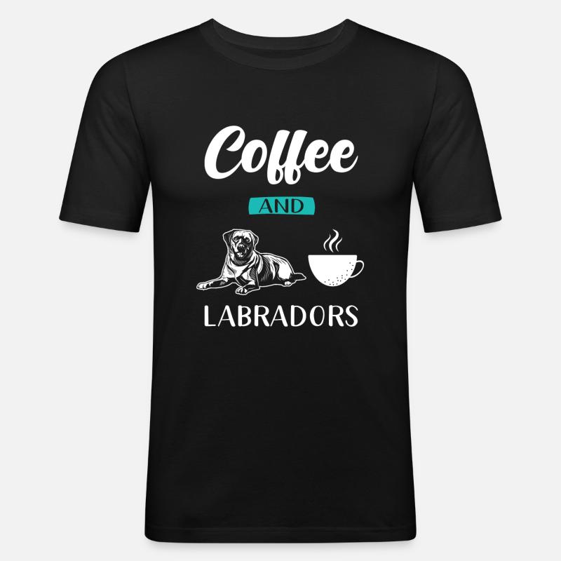 Labrador - Männer Slim Fit T-Shirt - Schwarz