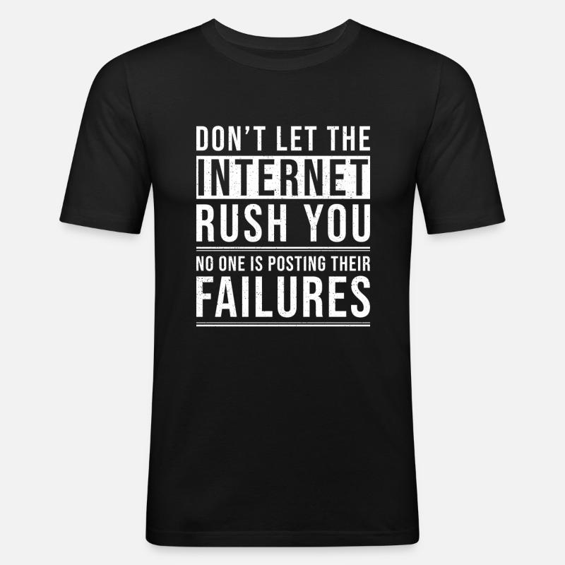Inspiration Zitat Internet - Männer Slim Fit T-Shirt - Schwarz