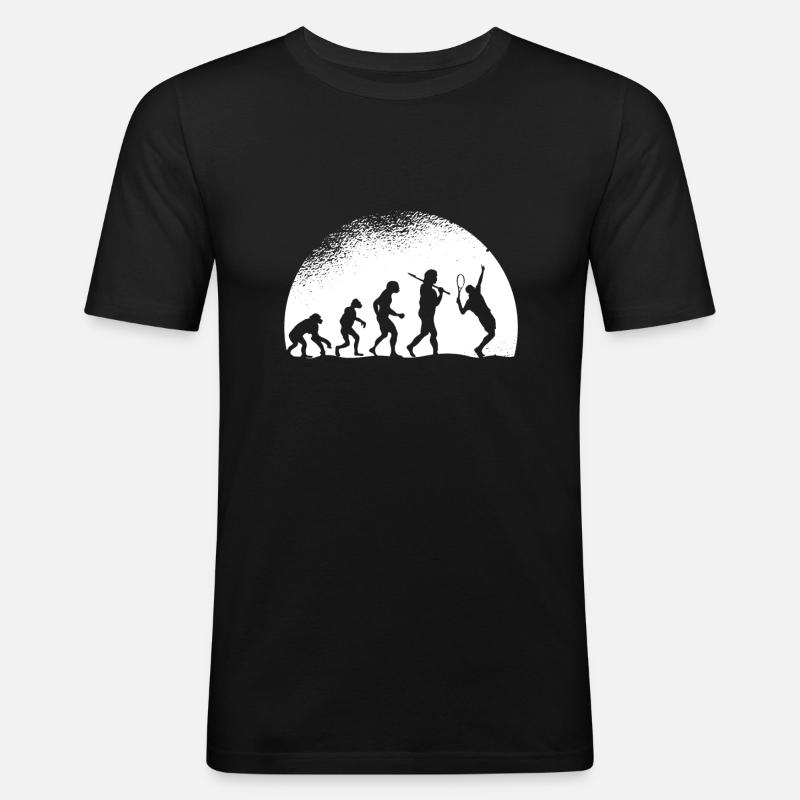Evolution Tennis - Männer Slim Fit T-Shirt - Schwarz