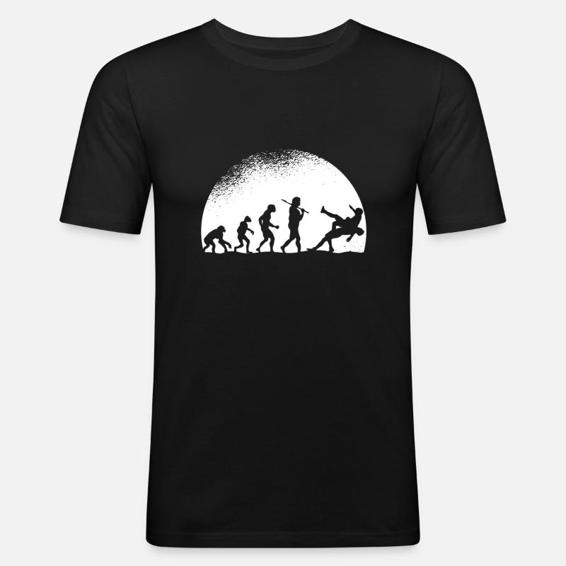 Evolution Wrestling - Männer Slim Fit T-Shirt - Schwarz