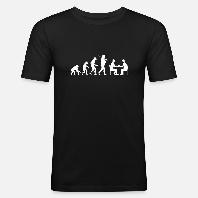 Evolution Chess - Men's Slim Fit T-Shirt - black
