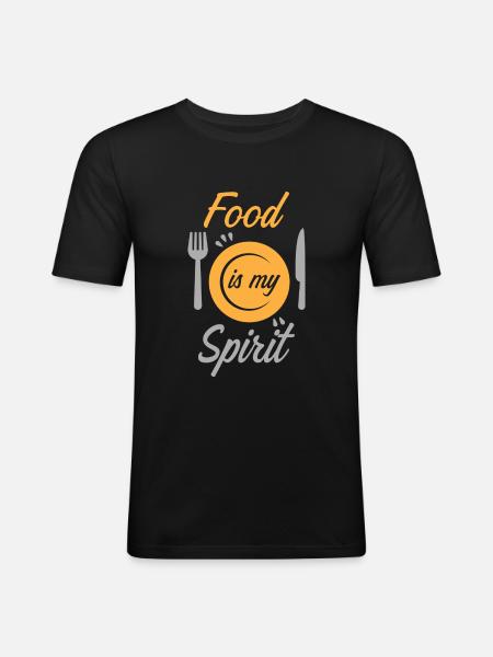 Food saying funny - Men's Slim Fit T-Shirt - black