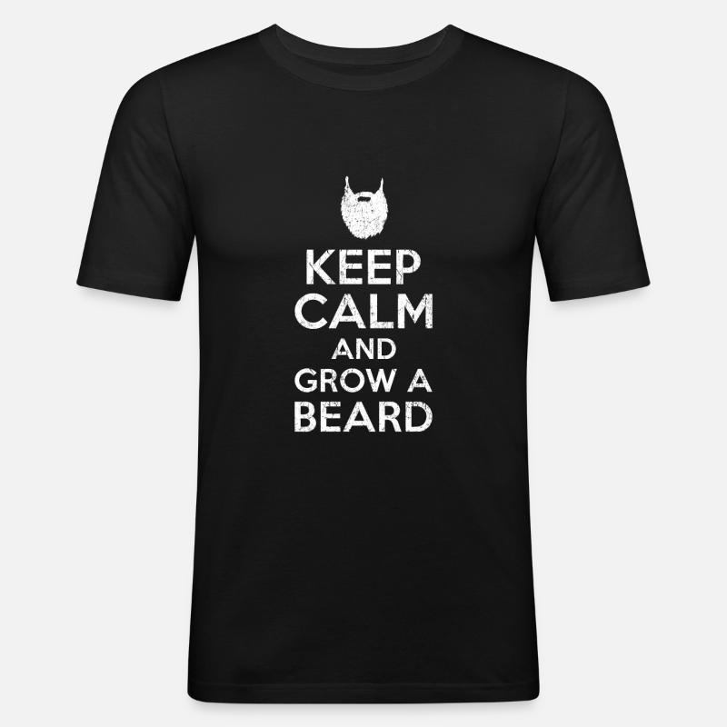 Keep calm beard - Men's Slim Fit T-Shirt - black