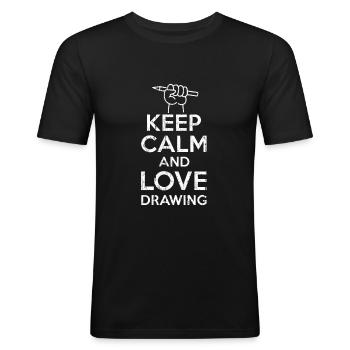 zeichner zubehör - Männer Slim Fit T-Shirt - Schwarz - Vorne - Nik (191cm)
