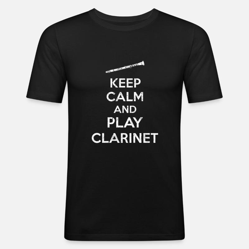 Klarinette Spruch - Männer Slim Fit T-Shirt - Schwarz
