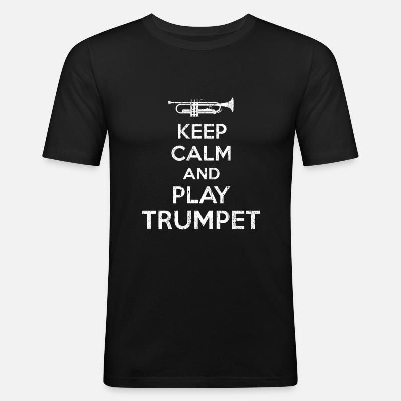Trompeter - Männer Slim Fit T-Shirt - Schwarz