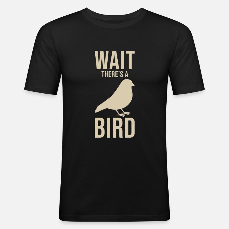 Vogelkundler Spruch - Männer Slim Fit T-Shirt - Schwarz