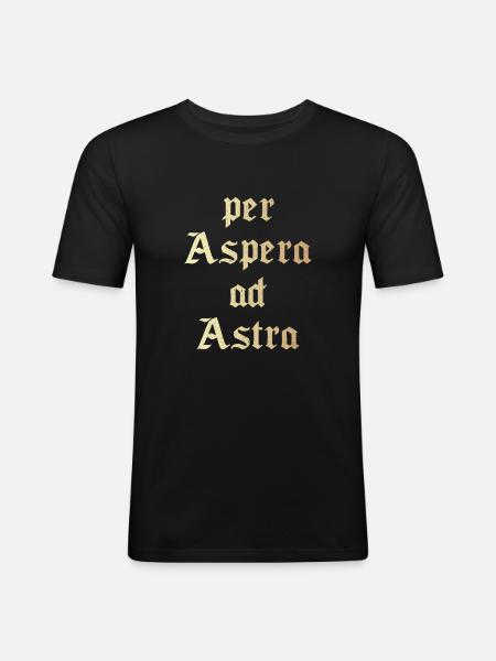 Per aspera ad astra - Men's Slim Fit T-Shirt - black