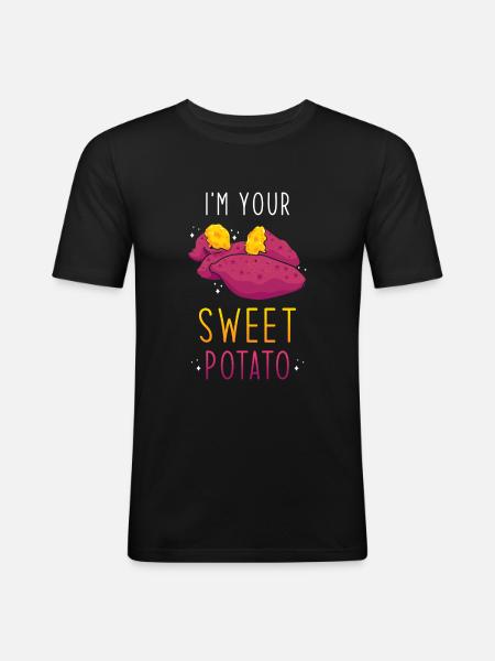 Patate douce - T-shirt près du corps Homme - noir