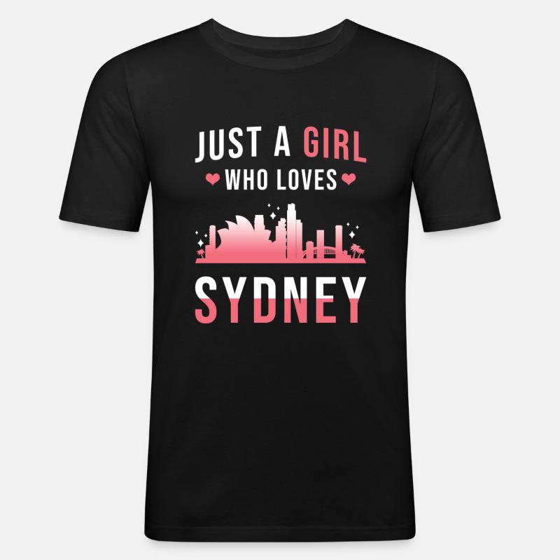 Sydney - Männer Slim Fit T-Shirt - Schwarz