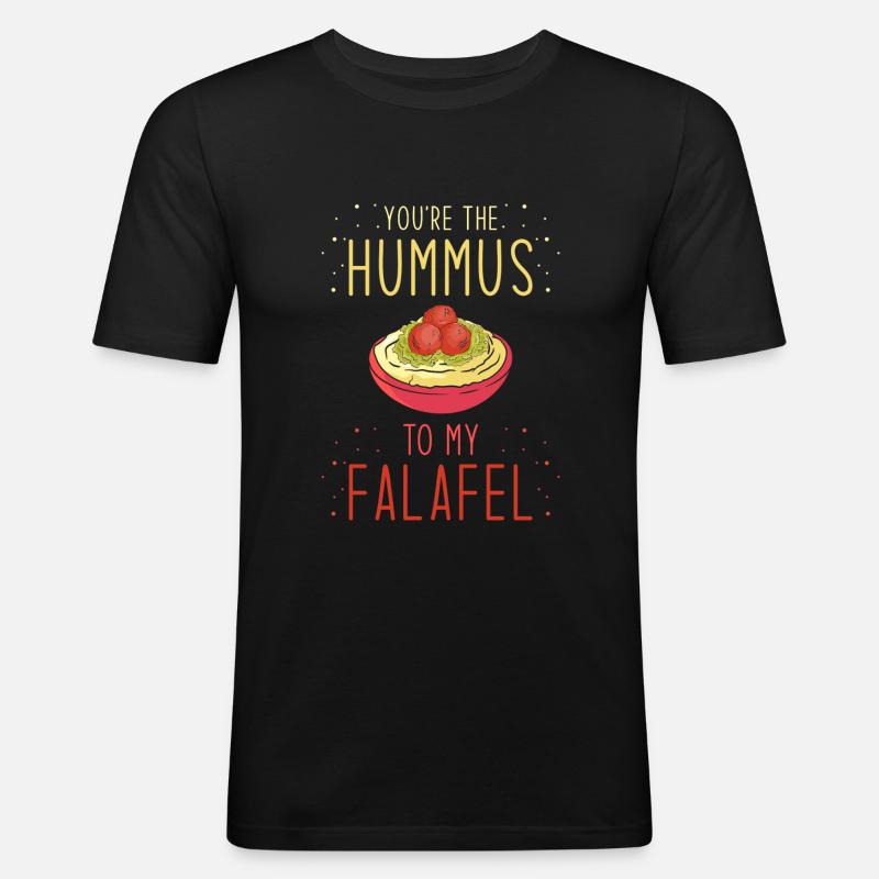 Falafel Hummus - Männer Slim Fit T-Shirt - Schwarz