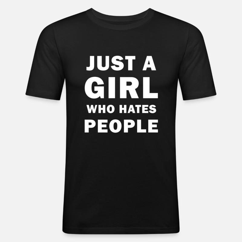 I hate people - Men's Slim Fit T-Shirt - black