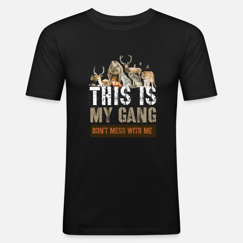 Wilde Tiere - Männer Slim Fit T-Shirt - Schwarz